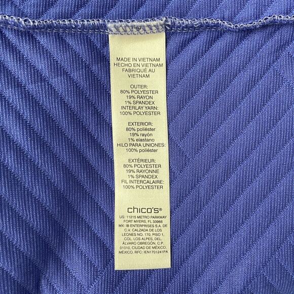 CHICO'S Weekends Sweater Womens Chico 0 or Small Blue Snap-Detail Mock-Neck Top - Picture 8 of 8